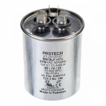 Ruud 43-25133-07 Capacitor - 50/3/370 Dual Round