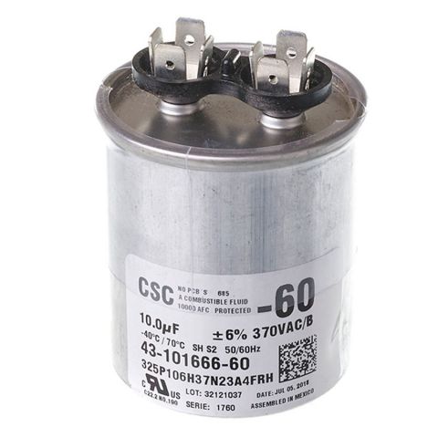 Ruud 43-101666-60 Capacitor - 10/370 Single Round