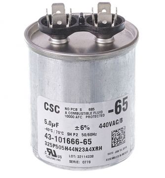 Ruud 43-101666-65 Capacitor - 5/440 Single Round