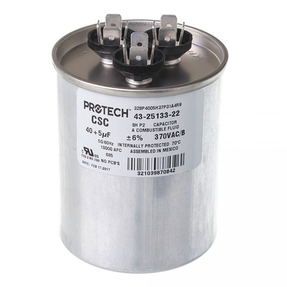Ruud 43-25133-22 Capacitor - 40/5/370 Dual Round