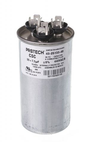 Ruud 43-25133-40 Capacitor - 35/7.5/440 Dual Round