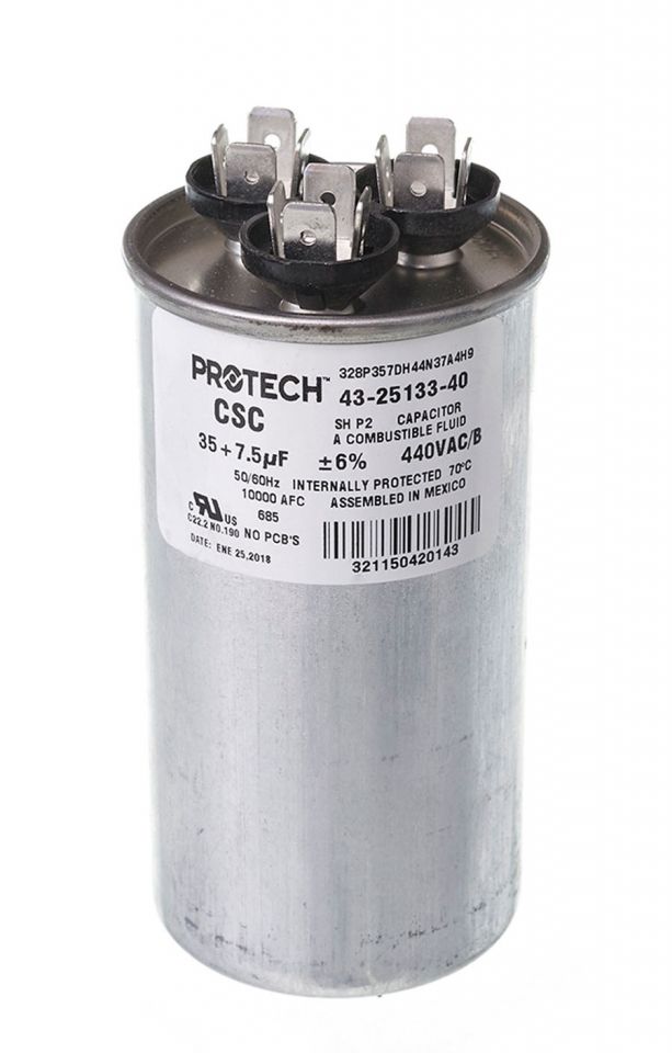 Ruud 43-25133-40 Capacitor - 35/7.5/440 Dual Round