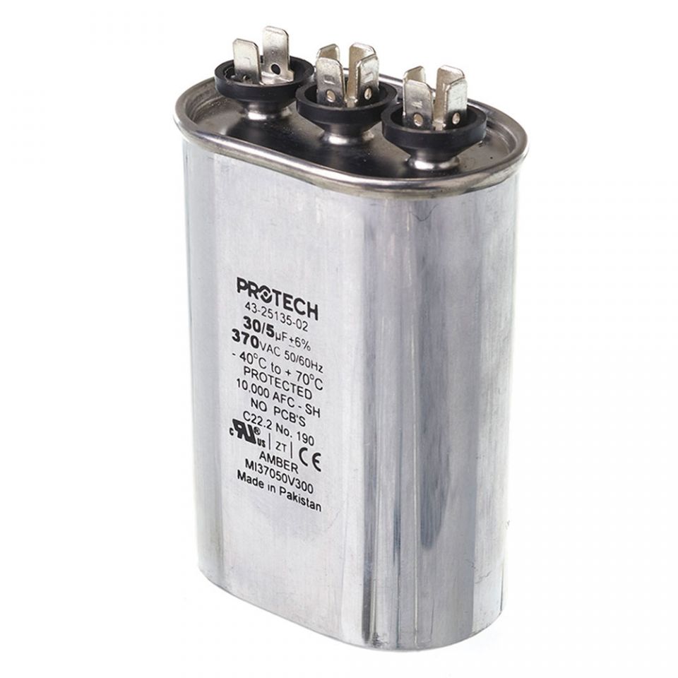 Ruud 43-25135-02 Capacitor - 30/5/370 Dual Oval