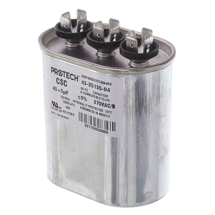 Ruud 43-25135-04 Capacitor - 40/5/370 Dual Oval