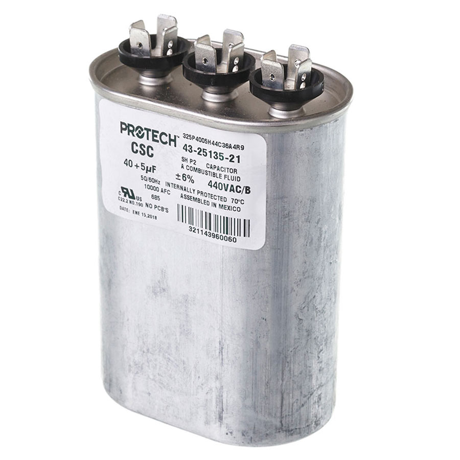 Ruud 43-25135-21 Capacitor - 40/5/440 Dual Oval