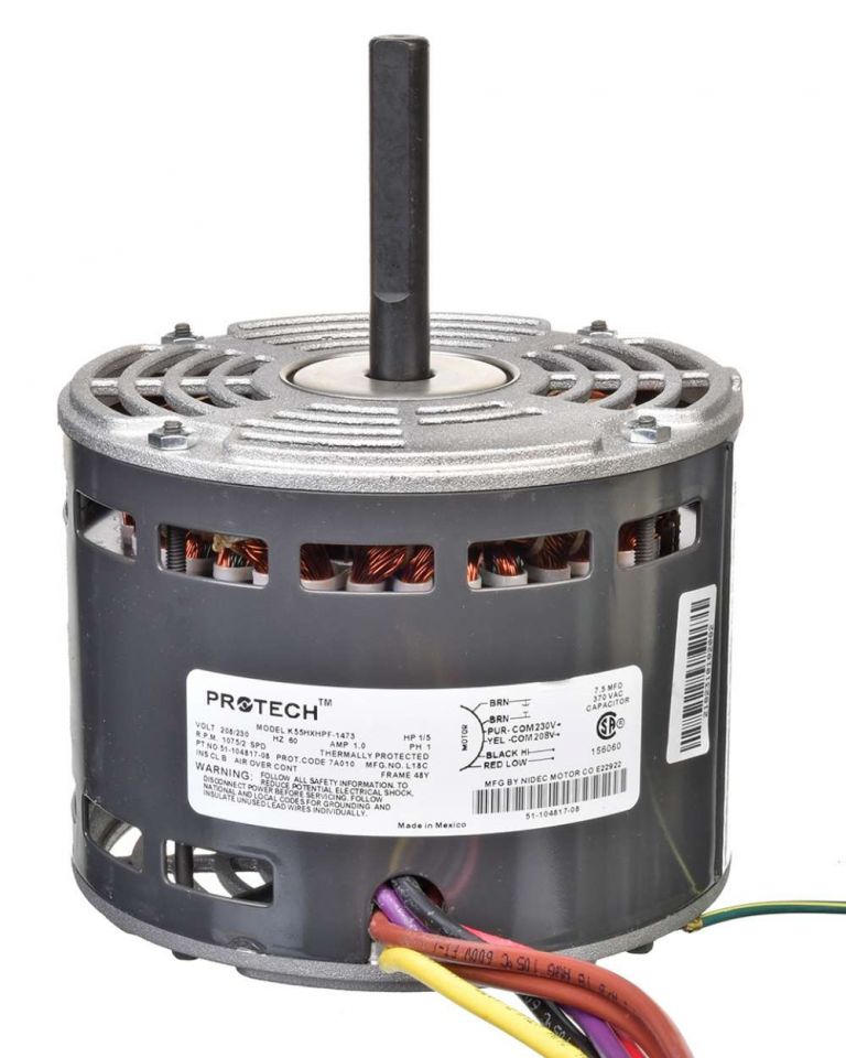 Ruud 51-104817-08 Blower Motor 1/5 HP 208-230/1/60 1075 RPM 2 Speed