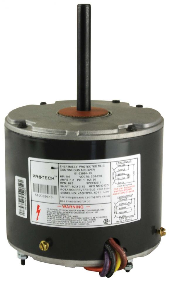 Ruud 51-23054-13 Condenser Motor 1/5 HP ProTech 208-230/1/60 825 RPM 1 Speed